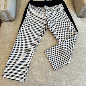 Women's Renaur Knit Crop Black and White Pull-on Pants S 8